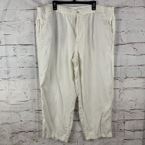 Tommy Bahama Other - Tommy Bahama Relax Men's 2XB 100% Linen Cargo Pants Cream Beige Beach Vacation